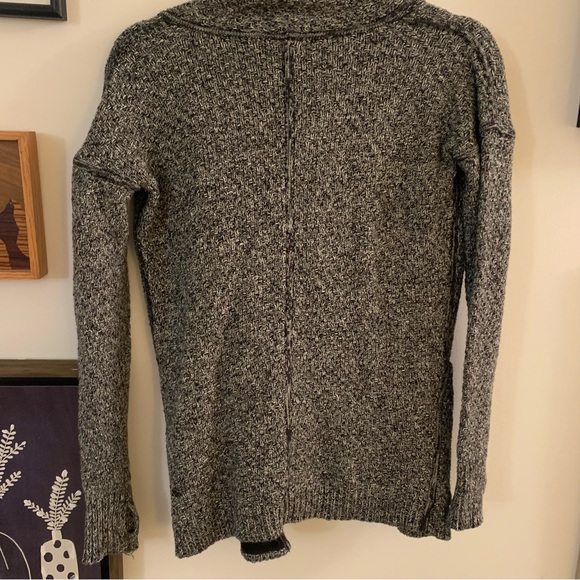 Lululemon Post Practice Cardigan Sweater Gray and Black Knit - Picture 4 of 4